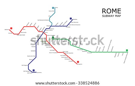 Rome subway map with lines and stations