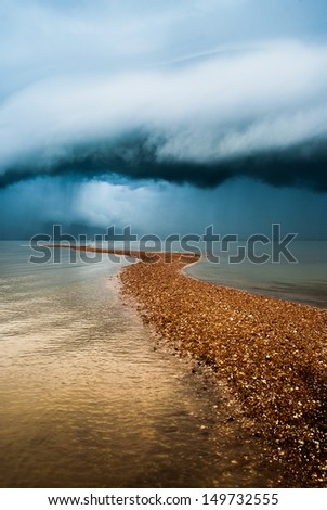 sand dune and rain storm