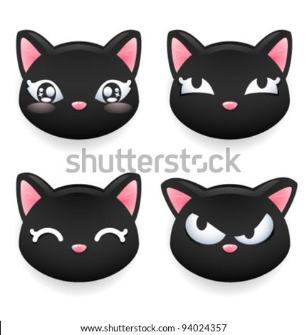 Vector cats emoticons