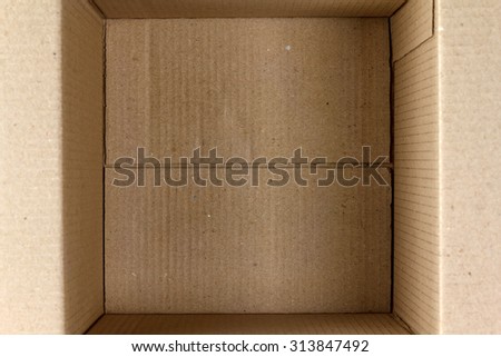 Empty cardboard box close-up