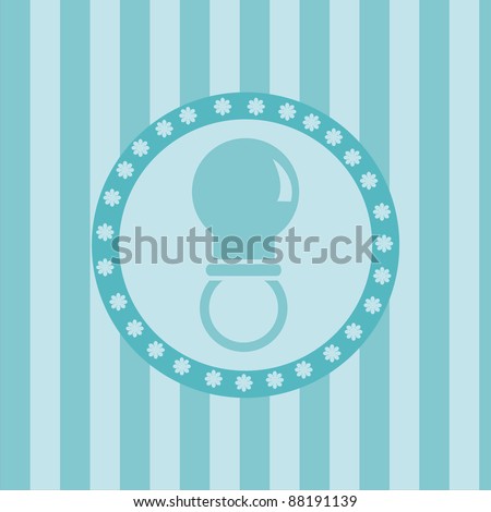 cute blue baby pacifier background