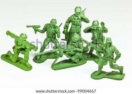 The isolated image of the plastic toy soldiers