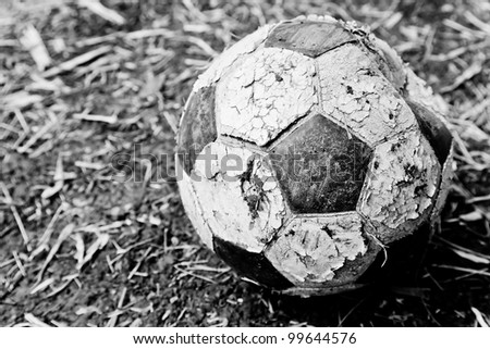 The left old ball on the ground