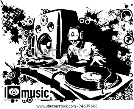The Dj Executing Scratches. Abstraction Stock Vector Illustration ...