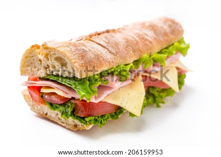 Similar – Foto Bild Ciabatta-Brot-Sandwich mit Pulled Pork und Gemüse