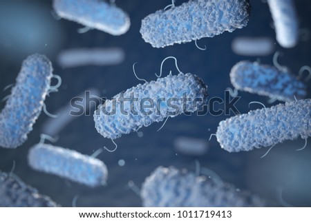 Enterobacterias. Gram-negative bacterias escherichia coli, salmonella, klebsiella, legionella, mycobacterium tuberculosis, yersinia pestis. 3d illustration Stock fotó © 