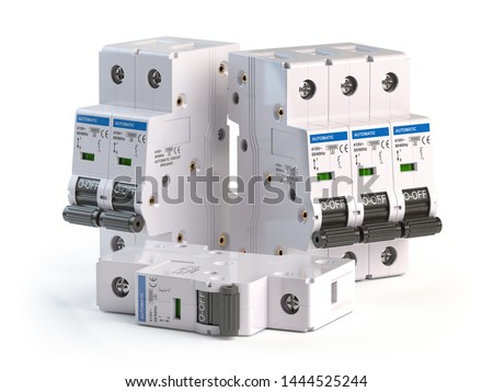 Elecric automatic circuit breaker isolated on white background. 3d illustration Stock foto © 