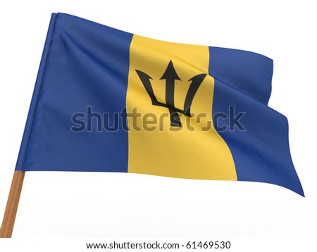 Flag Fluttering In The Wind. Barbados. 3d Stock Photo 61469530 ...