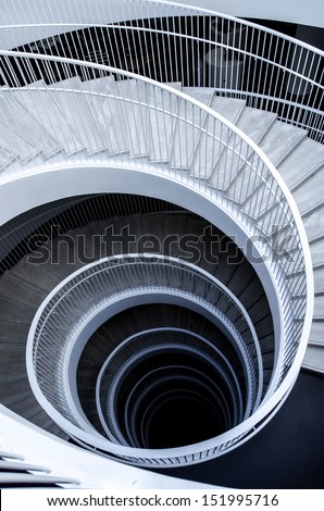 Graphic spiral stairs