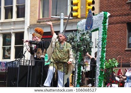 NEW YORK CITY - 24 JUNE 2012: Greenwich Village's annual gay pride parade & festival commemorates the anniversary of the Stonewall Riots on 25 June 2012 in New York City