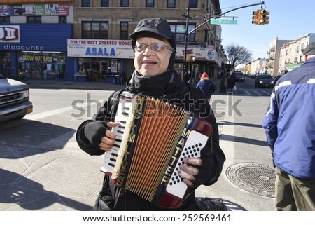 NEW YORK CITY - FEBRUARY 13 2015: Members of the Muslim community staged a vigil to call for justice in the killing of three Muslim Chapel Hill students. Muslim lives matter accordion.