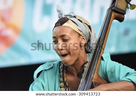 NEW YORK CITY - AUGUST 23 2015: Thousands filled Tompkins Square Park to hear live jazz performances celebrating the life of Charlie \