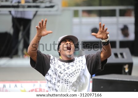 NEW YORK CITY - AUGUST 29 2105:  Spike Lee & his production company staged a  party on Stuyvesant Ave in Bed-Stuy to celebrate the renaming of the block for his classic film 