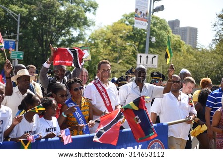 NEW YORK CITY - SEPTEMBER 7 2015: Elected officials and candidates for office filled the first two hours of the 48th annual Brooklyn West Indian Day Parade. NY governor Andrew Cuomo