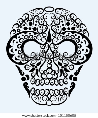 Decorative Skull. Head Decoration And Floral Ornament Stock Vector ...
