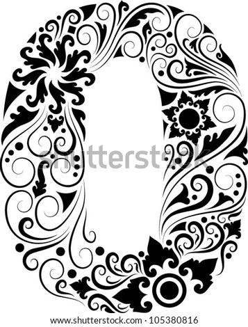 Number Decorative Ornament. Creative Design Of Number With Floral ...