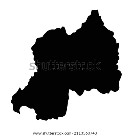 Rwanda Ruanda island map silhouette region, territory, black shape style illustration. Good use for sign, symbol, icon, logo, mascot, or any design you want.