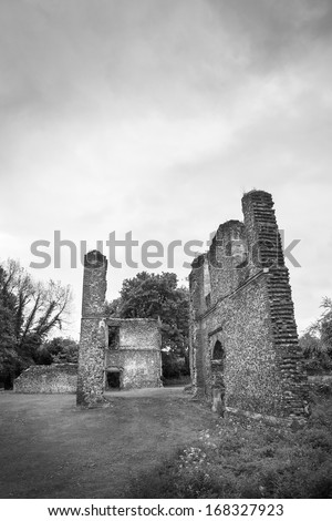 Ruins of an old building in Hertfordshire England