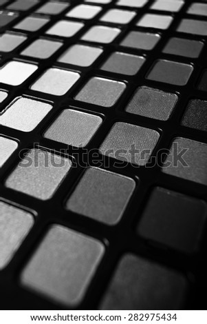 close up image of a large make up palette of different colours