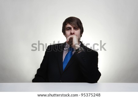 business man thinking looks deep in thought