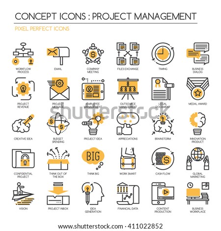 Project management , Thin Line and Pixel Perfect Icons