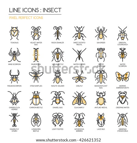 Insect  , Thin Line and Pixel Perfect Icons