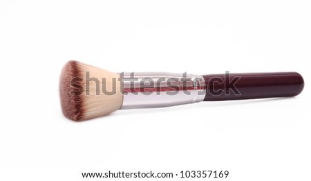 Flat top foundation makeup brush on white background