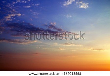 Beautiful sunset sky. Sky Background. - Stock Image - Everypixel