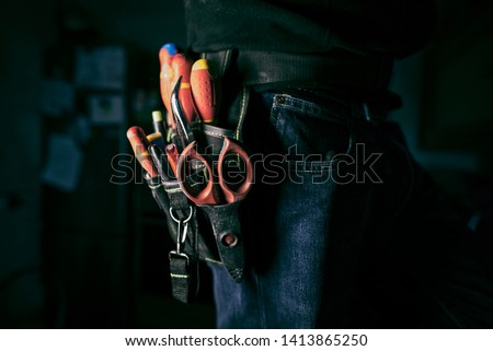 Image, Stock Photo Tools belt in real worker