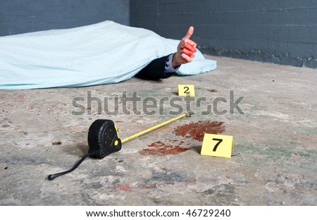 Crime Scene Investigation With A Touch Of Humor, Showing A Footprint ...