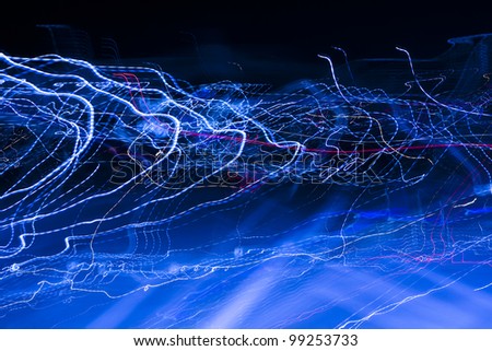 Blue electric light wakes energy flow effect