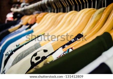 fashion clothing hanging on hanger