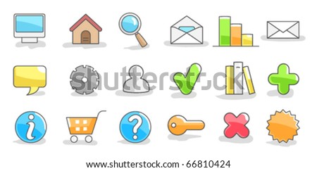 Set of icons on a white background