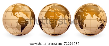 Three World Globes on a white background The base map is from https://zulu.ssc.nasa.gov/mrsid/