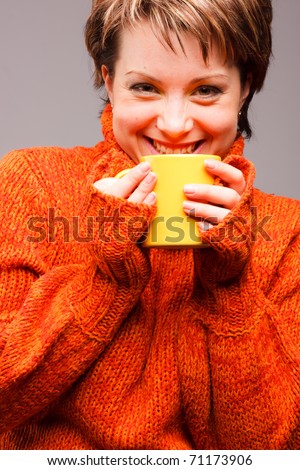 woman  with a mug in hands