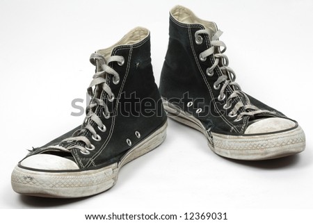 Black Old Canvas Sneakers, Isolated Stock Photo 12369031 : Shutterstock