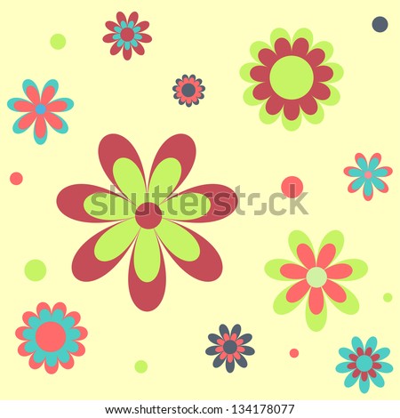 seamless flower summer background vector