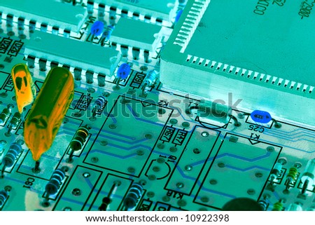 image of chips in a circuit of a component of a computer