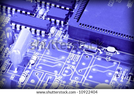 image of chips in a circuit of a component of a computer