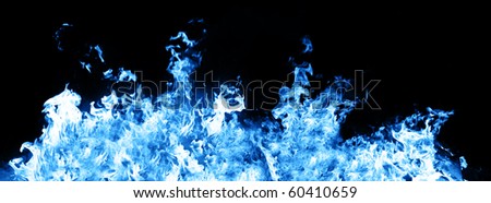 image of blue flames over a black background