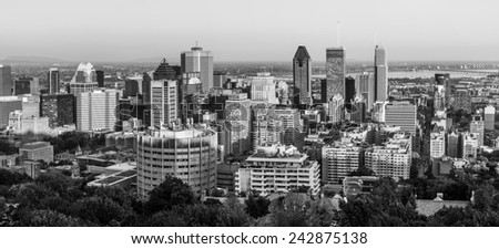 Montreal City panorama in black and white  (no logo/brands)