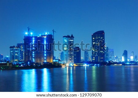 Night landscape of Bangkok city.