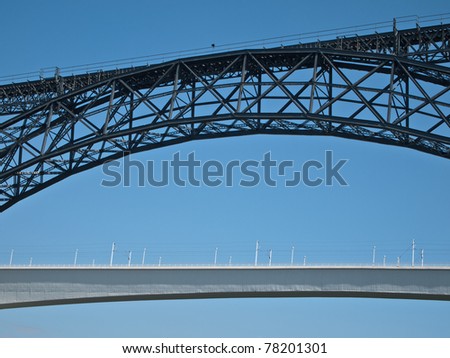 Old and new bridge in Porto, Portugal