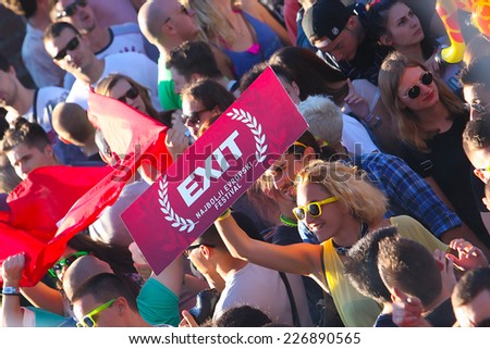 NOVI SAD, SERBIA -JULY 11: Crowd enjoying concert at Exit festival on July 11, 2014 in Petrovaradin fortress