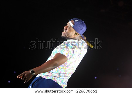 NOVI SAD, SERBIA - JULY 12: Dr Locksmith from band Rudimental performing on main stage at Exit Festival on July 12, 2014 in Petrovaradin fortress
