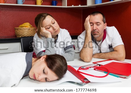 concept tired nursing staff suffering from burnout