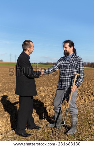 concept: land grabbing between a businessman and a farmer