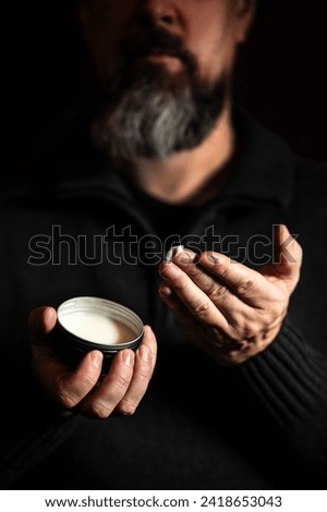 Similar – Foto Bild Mann mit dunklen langen Haaren