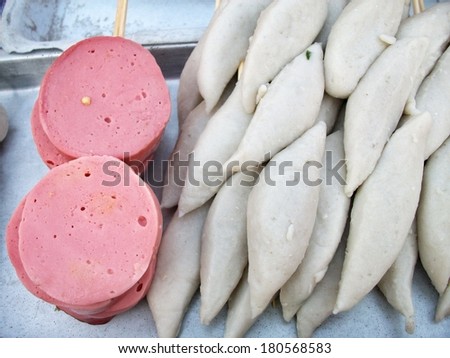 Bologna sausage and meat ball