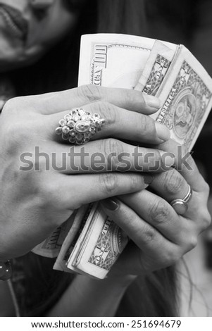 Woman with dollars